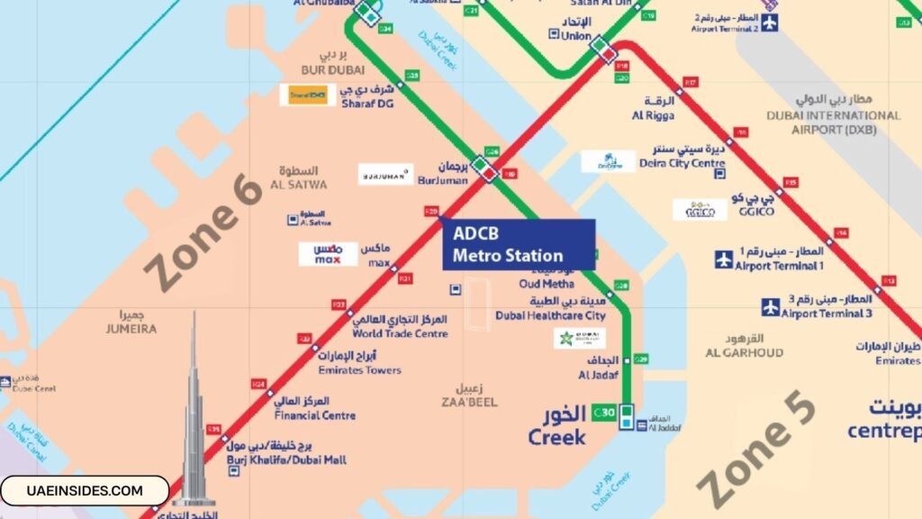 ADCB Metro Station Map